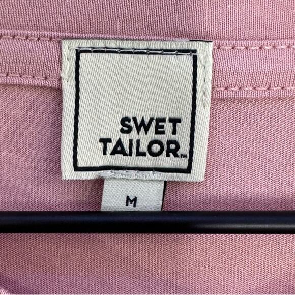 Swet Tailor Size M Softest V Neck T Shirt In Pearl Blush Supima Cotton Modal NEW - Picture 5 of 10